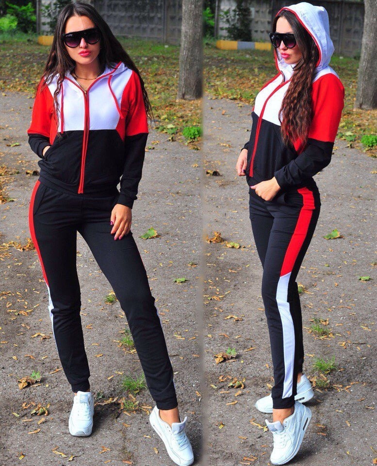 2Pcs Set Women Sport Tracksuit Zipper Hoodies Sweatshirt Pants Set Jogger Sport Wear Ladies Casual Sweat Spring Streetwear Suit