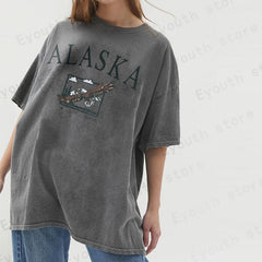 Spring Women Sweatshirts Vintage Streetwear Letter Printed Hoodies Women Back To The Basics Loose Sweatshirt with Fleece