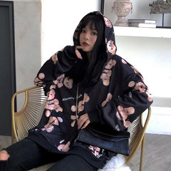 Summer Harajuku Butterfly Hoodie With Zipper Women Sweatshirt  Spring Oversized Hoodies Outerwear Plus Size
