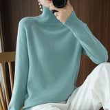 Turtleneck Pullover Fall/winter Cashmere Sweater Women Pure Color Casual Long-sleeved Loose Pullover Bottoming Women&#39;s