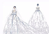 Long Boho A-Line Backless Wedding Dress 3D Flowers Spaghetti Straps Bride Dresses Princess Floor Length Wedding Gowns