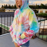 women Sweatshirt dyeing Fashion harajuku plus size Hoodies oversize loose korean Print tops Pullovers Streetwear Women Clothes