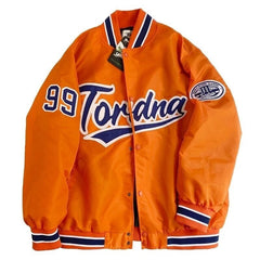 Hip Hop Baseball Uniform Flocking Printed Jacket Streetwear Loose Patchwork Jacket Men's Tops Women's Jackets Oversized Jackets