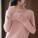 Turtleneck Pullover Fall/winter Cashmere Sweater Women Pure Color Casual Long-sleeved Loose Pullover Bottoming Women&#39;s