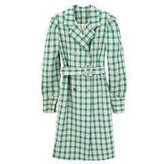 Spring Plaid Oversized Blazer Women Single Breasted Lace Up Mid-length Suit Jacket Ladies High Quality Outerwear