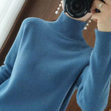 Turtleneck Pullover Fall/winter Cashmere Sweater Women Pure Color Casual Long-sleeved Loose Pullover Bottoming Women&#39;s