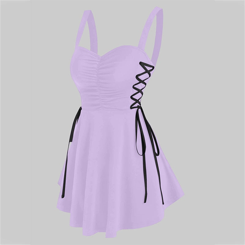 Pbong  mid size graduation outfit romantic style teen swag clean girl ideas 90s latina aestheticSummer Sexy Dress Women Open Back and Thin Temperament Sling Fashion Solid Color Drawstring High Waist V-neck Dresses