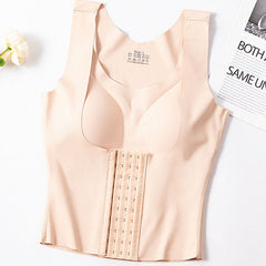 Women Reducing Girdle Posture Corrector Bra Seamless Underwear Slimming Belly Sheath Cross Back Tank Tops Body Fitness Vest