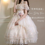 Retro Lolita Jsk Dress Japanese Women Sweet Lace Floral Embroidery Princess Wedding Dresses Girls Cute Party Vestidos