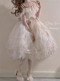 Retro Lolita Jsk Dress Japanese Women Sweet Lace Floral Embroidery Princess Wedding Dresses Girls Cute Party Vestidos