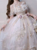 Retro Lolita Jsk Dress Japanese Women Sweet Lace Floral Embroidery Princess Wedding Dresses Girls Cute Party Vestidos