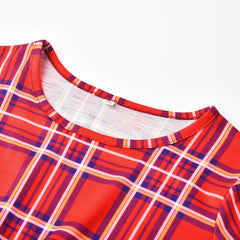 New Year Family Matching Clothes Christmas Mother Daughter Dresses Mommy And Me Plaid Mom Dress Kids Child Outfit Autumn