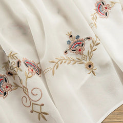 Lace Embroidery White Women Shirts Summer New O-Neck Long-Sleeved Loose Elegant Office Lady Outwear Tops