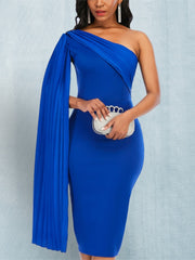 Pbong mid size graduation outfit romantic style teen swag clean girl ideas 90s latina aestheticWomen Party Dress Blue Elegant Celebrity Sexy One Shoulder Ruched Ribbon Bodycon Plus Size Red Dinner Date Out Night Dresses XL