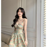 Summer Women's Slip Dress Sexy High Fashion Short Skirt Puffy Skirt Off The Shoulder Bandage High Waist Dresses for Women