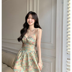 Summer Women's Slip Dress Sexy High Fashion Short Skirt Puffy Skirt Off The Shoulder Bandage High Waist Dresses for Women