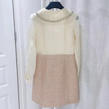 Pbong   mid size graduation outfit romantic style teen swag clean girl ideas 90s latina aestheticWomen's Fashion Brand Shirt Dress Luxury Rhinestone Lapel Design Long-sleeved Dresses Original High Quality Famous Women Skirt