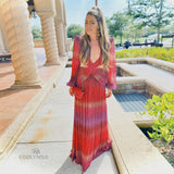 Pbong mid size graduation outfit romantic style teen swag clean girl ideas 90s latina aestheticSexy V-Neck Backless Hollow Out Dress Summer Women Lantern Sleeve Club Party Long Maxi Dresses Tunic Beach Cover Up A916