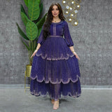 Muslim Fashion Hijab Dubai Abaya Long Dresses With Sashes Islam Clothing African Party Dresses for Women Robe Musulman Djellaba