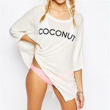Pbong mid size graduation outfit romantic style teen swag clean girl ideas 90s latina aestheticSexy Bikini Set Cover-ups Casual V-neck Short Sleeve Summer Beach Dress White Tunic Women Beach Wear Swim Suit Cover Up