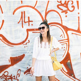 Pbong mid size graduation outfit romantic style teen swag clean girl ideas 90s latina aestheticSexy Bikini Set Cover-ups Casual V-neck Short Sleeve Summer Beach Dress White Tunic Women Beach Wear Swim Suit Cover Up