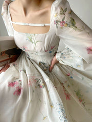 Summer Korean Fashion Y2k Mini Dress Woman Beach Chiffon Elegant Floral Sundress Party Casual Vintage Dress Office Lady