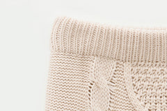 Korean New Fashion Knitted 2 Piece Set Twist Crochet Batwing Sleeve Loose Sweater Crop Top And Split Bodycon Skirt Women's Suits