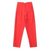 Woman Casual Solid High Waisted Pants Spring Elegant Female Basic Pocket Pant Office Ladies 14 Color Pant