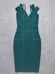 Pbong mid size graduation outfit romantic style teen swag clean girl ideas 90s latina aesthetic Hot Sexy V Neck Green HL Bandage Dress Double Strap Party Club Elastic White Red Bodycon Vestido XL China