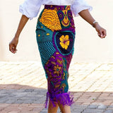 Pbong mid size graduation outfit romantic style teen swag clean girl ideas 90s latina aestheticWomen Summer Print Skirt Vintage Floral African Fashion High Waist Tassel Classy Modest Elegant Retro Jupes Falads Drop Shipping
