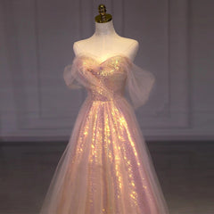Bling Pink Elegant Sweet Evening Dresses Summer Boat Neck Slim Waist Mesh Design Tiered Prom Vestidos Wedding Party Dress
