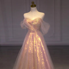 Bling Pink Elegant Sweet Evening Dresses Summer Boat Neck Slim Waist Mesh Design Tiered Prom Vestidos Wedding Party Dress