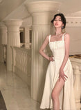 Summer Fashion Elegant Vintage Sleeveless Pure Color Midi Bandge Dress For Women Lady One Piece Party Clothing Outfits Vestidos