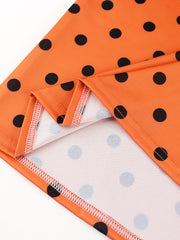Two Pieces Set women Polka Dot Print One Shoulder Long Sleeves High Waist Pants Autumn Spring Party Evening Casual Sexy Outfits Pbong mid size graduation outfit romantic style teen swag clean girl ideas 90s latina aesthetic