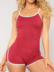 Bodysuits Womens Romper Shorts Sleeveless Jumpsuit Sexy Playsuit Solid Color Casual Skinny Slim Stretch Jumpsuits