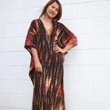 Bohemian Striped Print Women Beach Dress Bathing Suit Cover Up Summer Tunic For Woman Beachwear Robe de plage Kaftan Pbong  mid size graduation outfit romantic style teen swag clean girl ideas 90s latina aesthetic