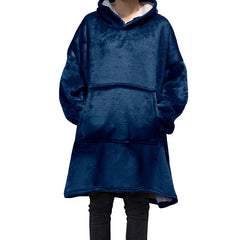 Winter Oversized Hoodies Women Fleece Warm TV Blanket with Sleeves Pocket Flannel Plush Thick Sherpa Giant Hoody Long Sweatshirt