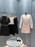 Pbong   mid size graduation outfit romantic style teen swag clean girl ideas 90s latina aestheticWomen's Fashion Brand Shirt Dress Luxury Rhinestone Lapel Design Long-sleeved Dresses Original High Quality Famous Women Skirt