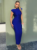 Sexy Backless Maxi Dress For Women Gown Summer Round Neck Sleeveless Night Club Party Long Dress Clubwear Vestido