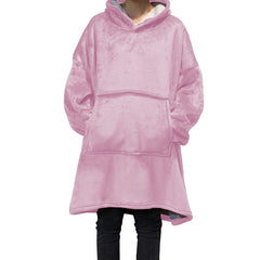 Winter Oversized Hoodies Women Fleece Warm TV Blanket with Sleeves Pocket Flannel Plush Thick Sherpa Giant Hoody Long Sweatshirt