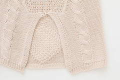 Korean New Fashion Knitted 2 Piece Set Twist Crochet Batwing Sleeve Loose Sweater Crop Top And Split Bodycon Skirt Women's Suits