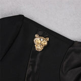 New Style One Shoulder Women Bandage Dress Fashion Patchwork Hollow Out Sexy Outfits Black Nightclub Party Female Vestidos