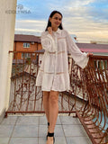 Women Swimsuit Cover Ups Mandarin Sleeve Kaftan Beach Tunic Dress Robe De Plage Solid White Pareo Beach Cover-ups Pbong mid size graduation outfit romantic style teen swag clean girl ideas 90s latina aesthetic