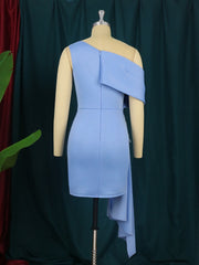 Pbong mid size graduation outfit romantic style teen swag clean girl ideas 90s latina aestheticWomen Bodycon Party Dresses One Shoulder Ruffles Blue Sheath Sexy Celebrate Summer Cocktail Evening Fashion Prom African Female