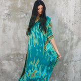 Bohemian Striped Print Women Beach Dress Bathing Suit Cover Up Summer Tunic For Woman Beachwear Robe de plage Kaftan Pbong  mid size graduation outfit romantic style teen swag clean girl ideas 90s latina aesthetic