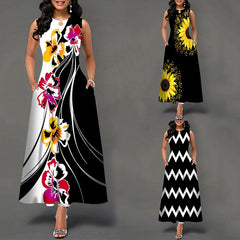 Pbong mid size graduation outfit romantic style teen swag clean girl ideas 90s latina aesthetic Women New Loose Floral Vintage Hole Ruffles Befree Dress Large Big Summer Camis Party Elegant Maxi Dresses Plus Sizes