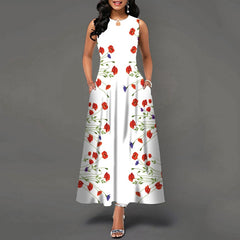 Pbong mid size graduation outfit romantic style teen swag clean girl ideas 90s latina aesthetic Women New Loose Floral Vintage Hole Ruffles Befree Dress Large Big Summer Camis Party Elegant Maxi Dresses Plus Sizes