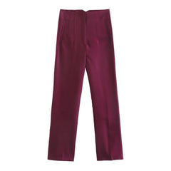 Woman Casual Solid High Waisted Pants Spring Elegant Female Basic Pocket Pant Office Ladies 14 Color Pant