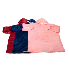 Winter Oversized Hoodies Women Fleece Warm TV Blanket with Sleeves Pocket Flannel Plush Thick Sherpa Giant Hoody Long Sweatshirt