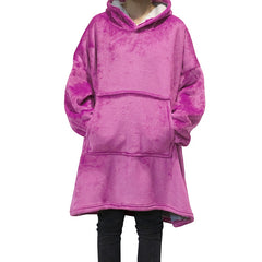 Winter Oversized Hoodies Women Fleece Warm TV Blanket with Sleeves Pocket Flannel Plush Thick Sherpa Giant Hoody Long Sweatshirt